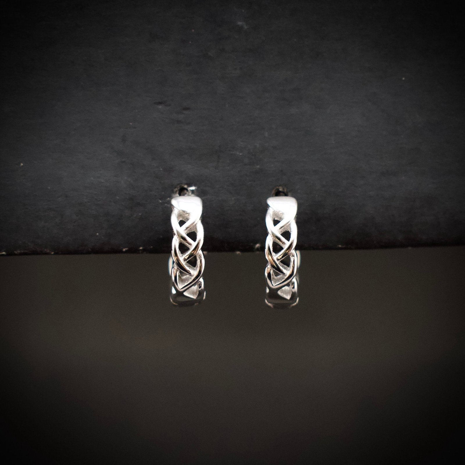 Braid huggie hoop earring, 925 sterling silver earrings, Unique handmade birthday gift, Wedding jewelry for bride, One of a kind jewelry
