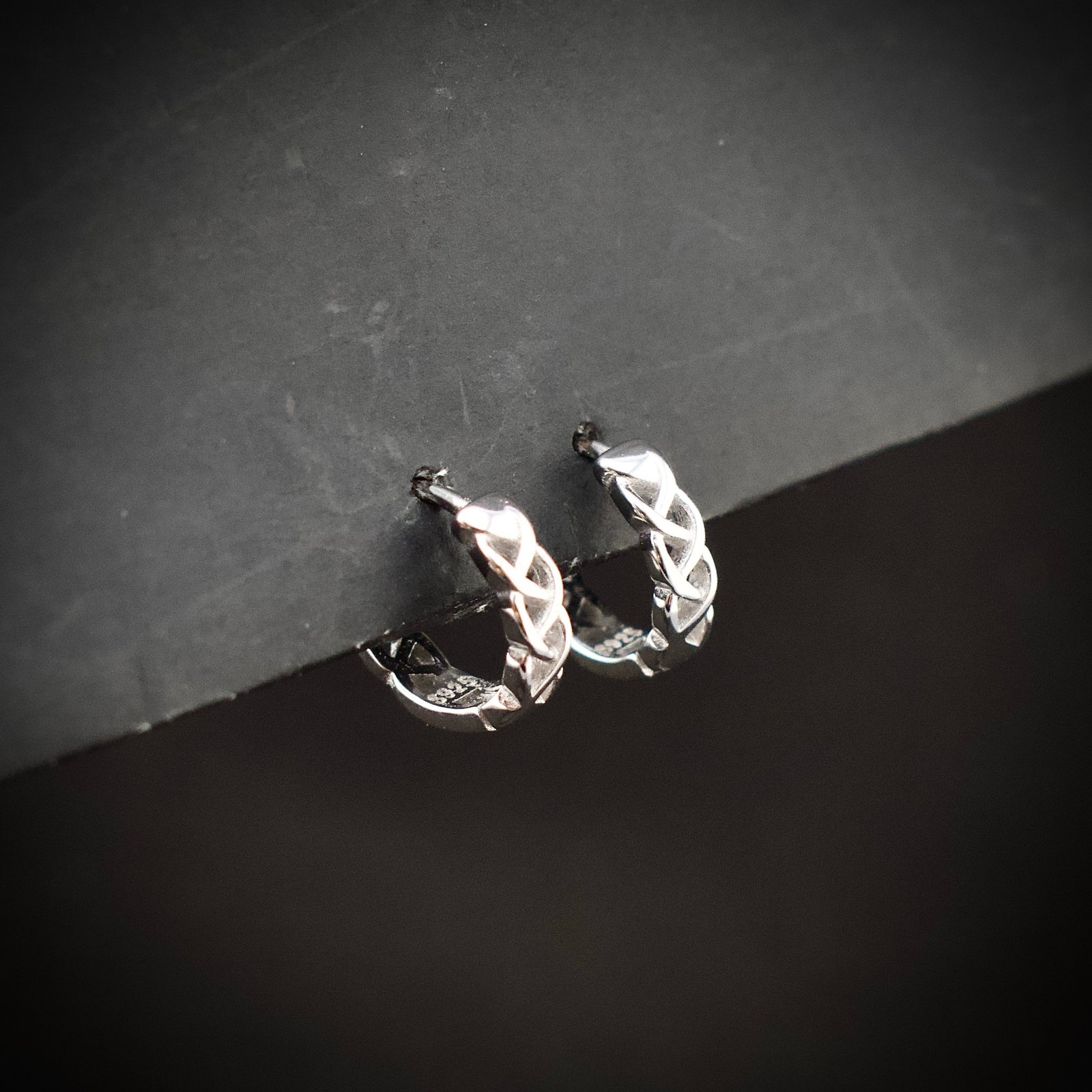 Braid huggie hoop earring, 925 sterling silver earrings, Unique handmade birthday gift, Wedding jewelry for bride, One of a kind jewelry