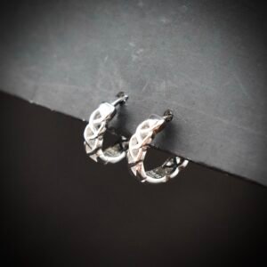 Braid huggie hoop earring, 925 sterling silver earrings, Unique handmade birthday gift, Wedding jewelry for bride, One of a kind jewelry