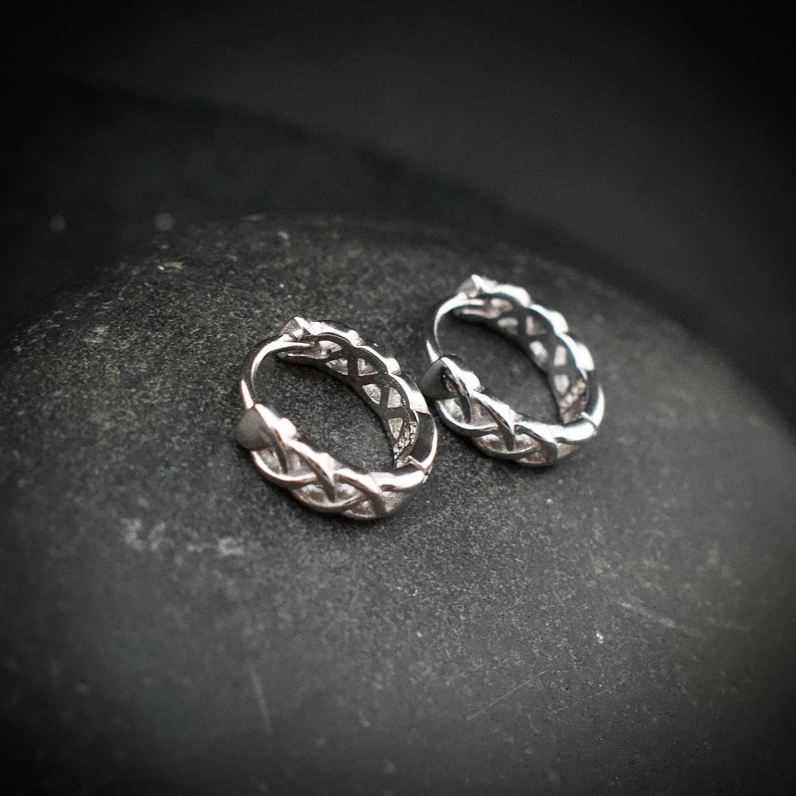 Braid huggie hoop earring, 925 sterling silver earrings, Unique handmade birthday gift, Wedding jewelry for bride, One of a kind jewelry