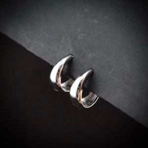 Huggie hoop earring, 925 sterling silver earrings, Unique handmade birthday gift, Wedding jewelry for bride, One of a kind jewelry