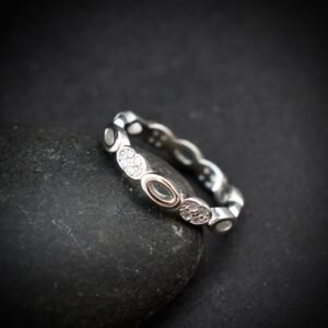 Oval ring band, size 6 US, Cubic zirconia stone and 925 sterling silver ring, Unique handmade birthday gift, Wedding ring for bride