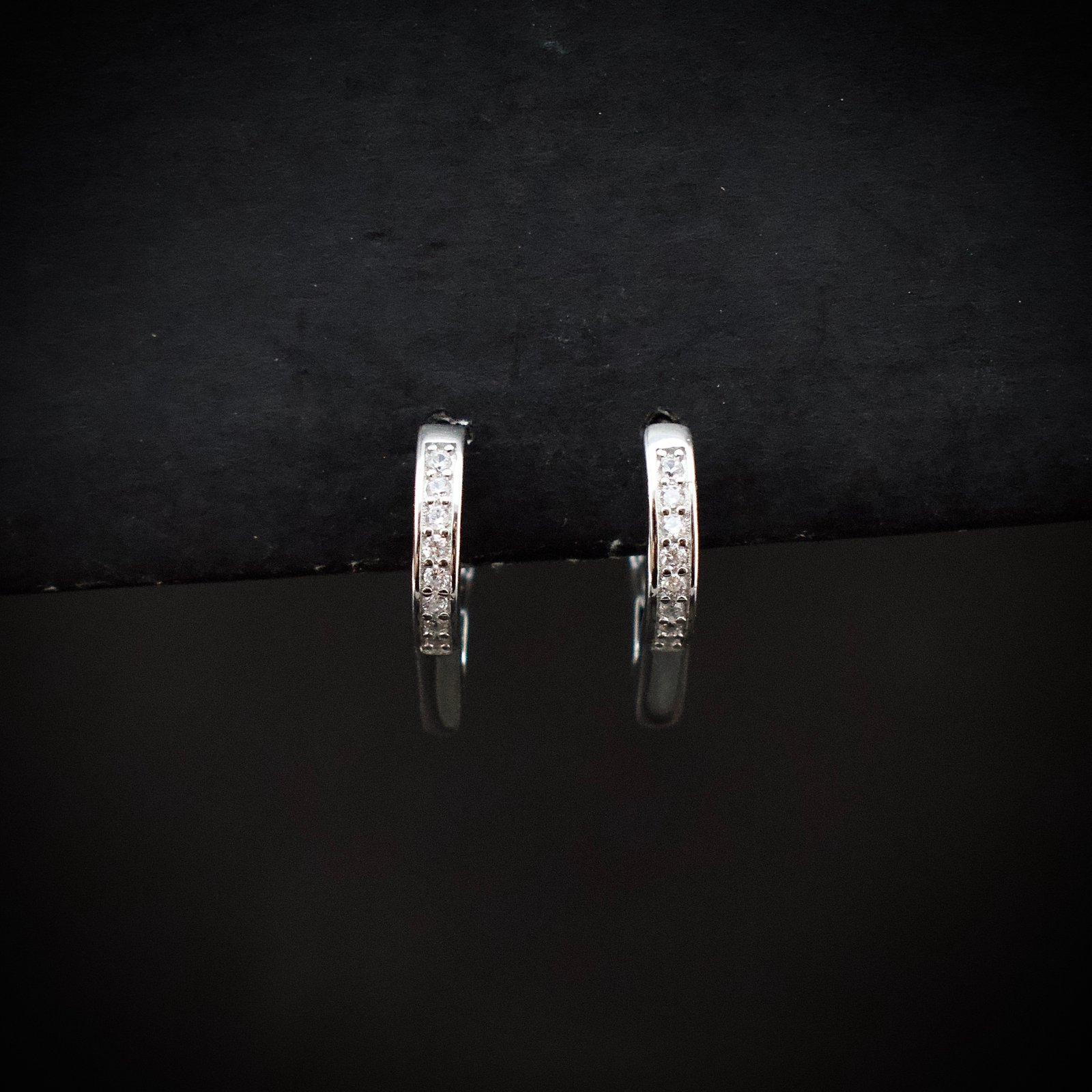 Huggie hoop earring, 925 sterling silver and white cubic zirconia earrings, Unique handmade birthday gift, Wedding jewelry for bride