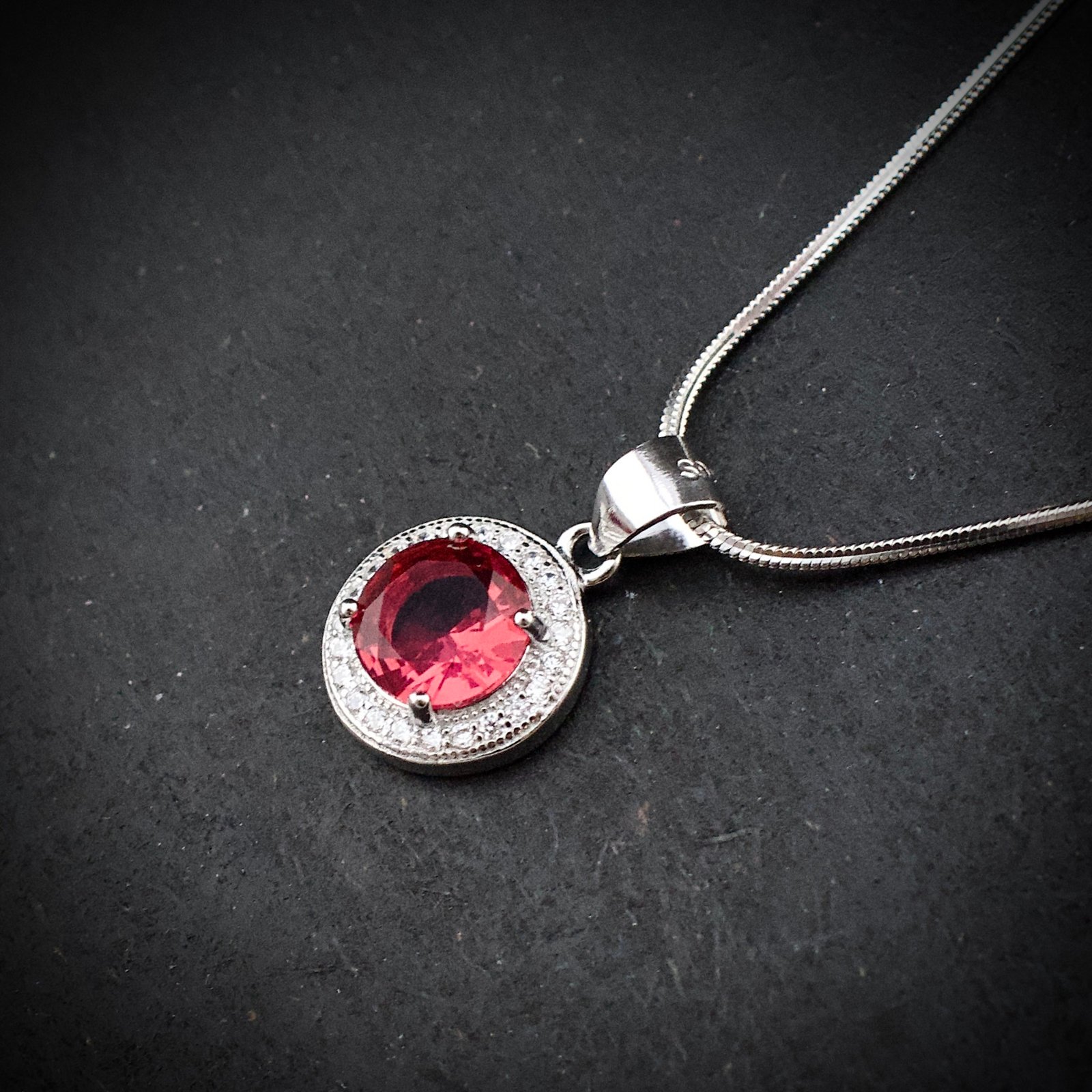 Cubic zirconia pendant earring set 925 sterling silver and pink white CZ neckalce, Unique handmade birthday gift, Wedding jewelry for bride