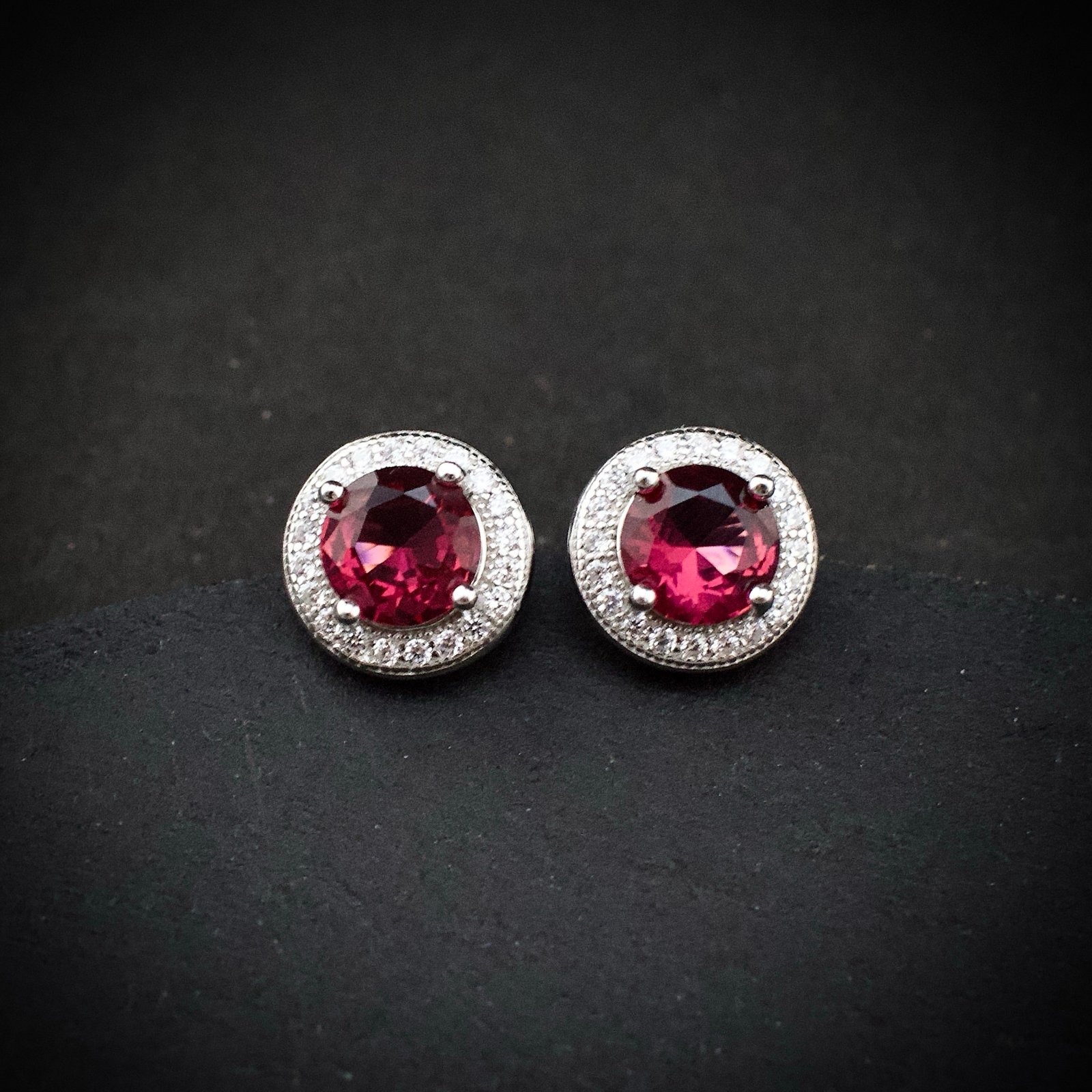 Cubic zirconia pendant earring set 925 sterling silver and pink white CZ neckalce, Unique handmade birthday gift, Wedding jewelry for bride
