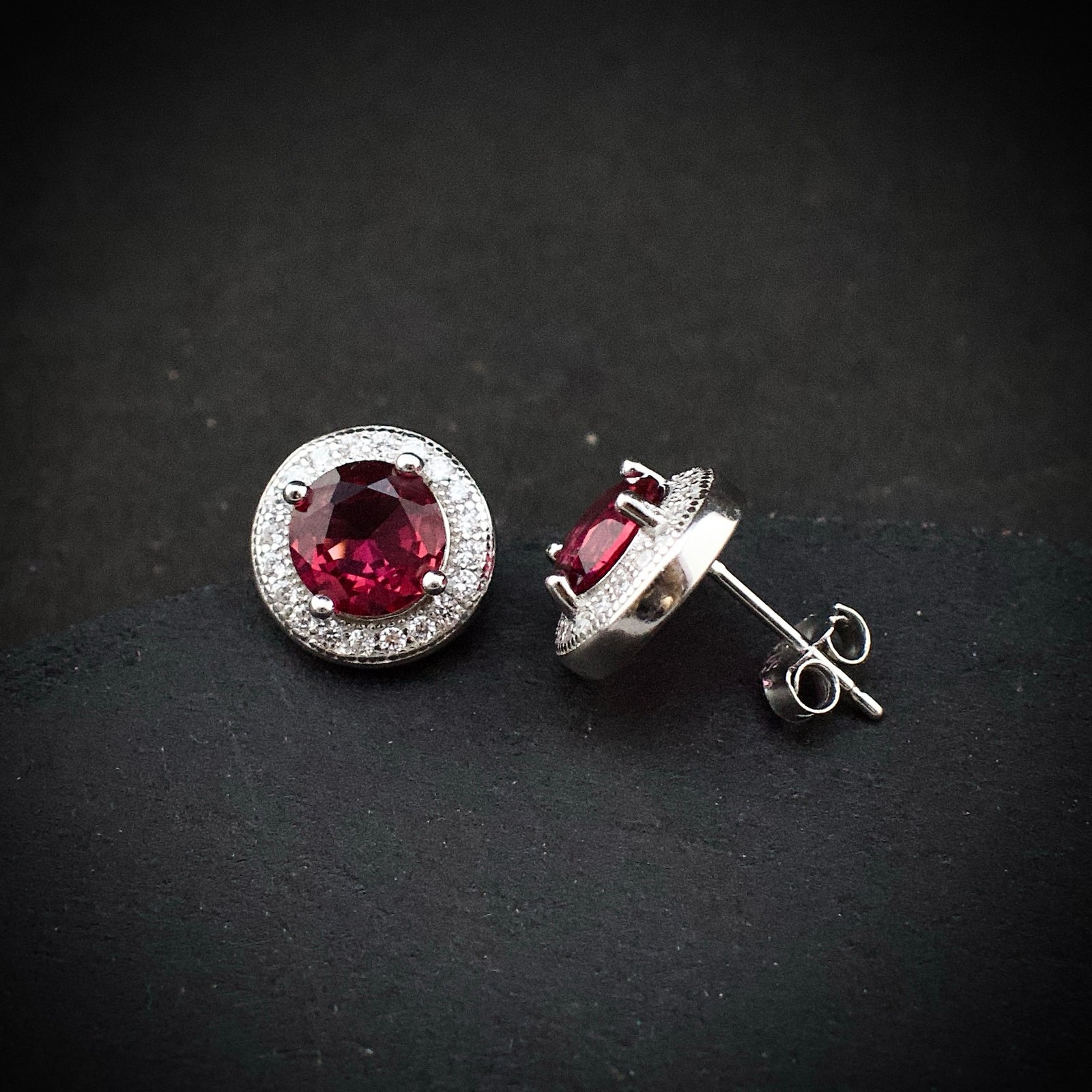Cubic zirconia pendant earring set 925 sterling silver and pink white CZ neckalce, Unique handmade birthday gift, Wedding jewelry for bride