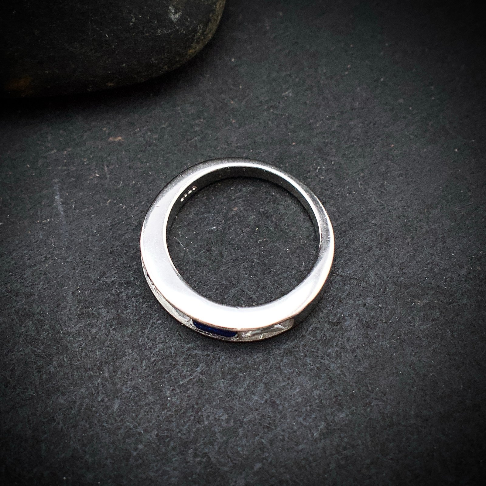 Cubic zirconia ring, size 5 US, Blue and white CZ stone and 925 sterling silver ring, Unique handmade birthday gift, Wedding ring for bride