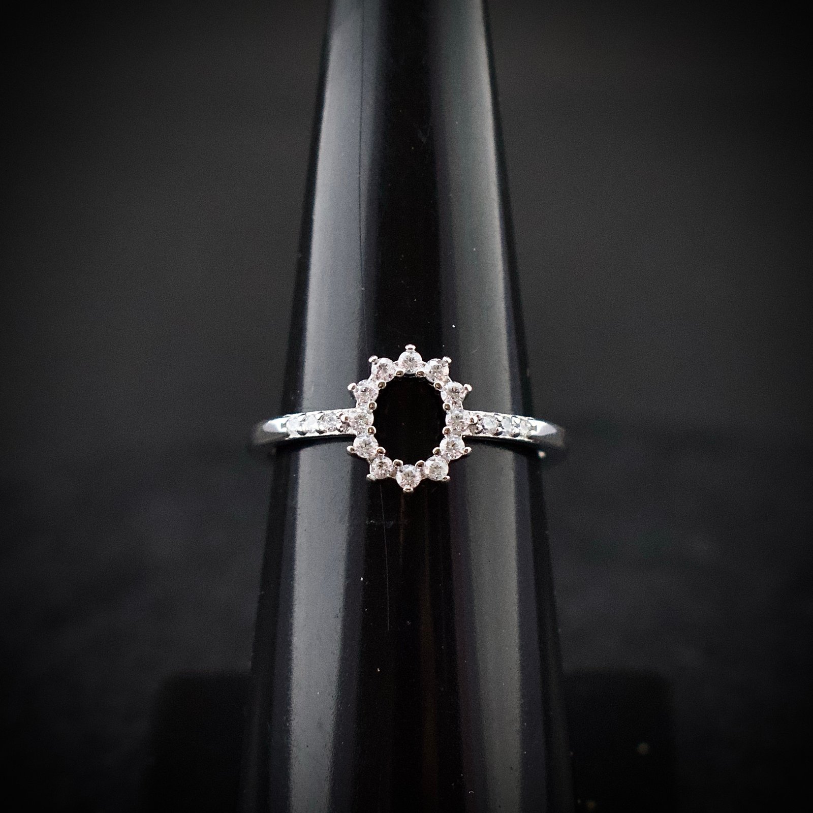 Oval CZ ring, Size 7 US, Cubic zirconia stone and 925 sterling silver ring, Unique handmade birthday gift, Wedding ring for bride