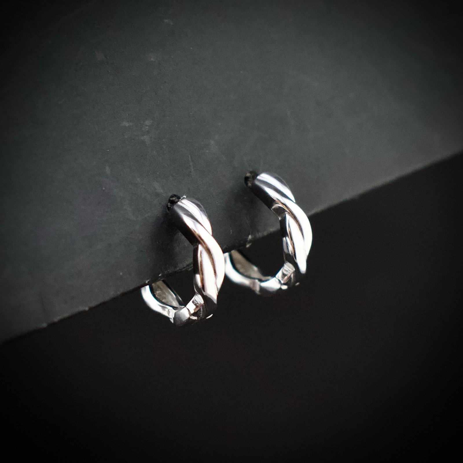 Twisted huggie hoop earring, 925 sterling silver earrings, Unique handmade birthday gift, Wedding jewelry for bride, One of a kind jewelry