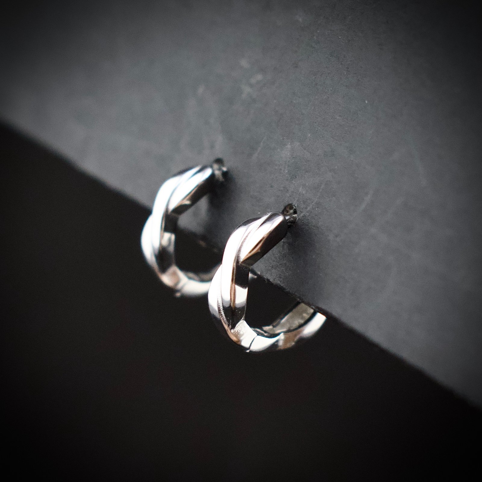 Twisted huggie hoop earring, 925 sterling silver earrings, Unique handmade birthday gift, Wedding jewelry for bride, One of a kind jewelry