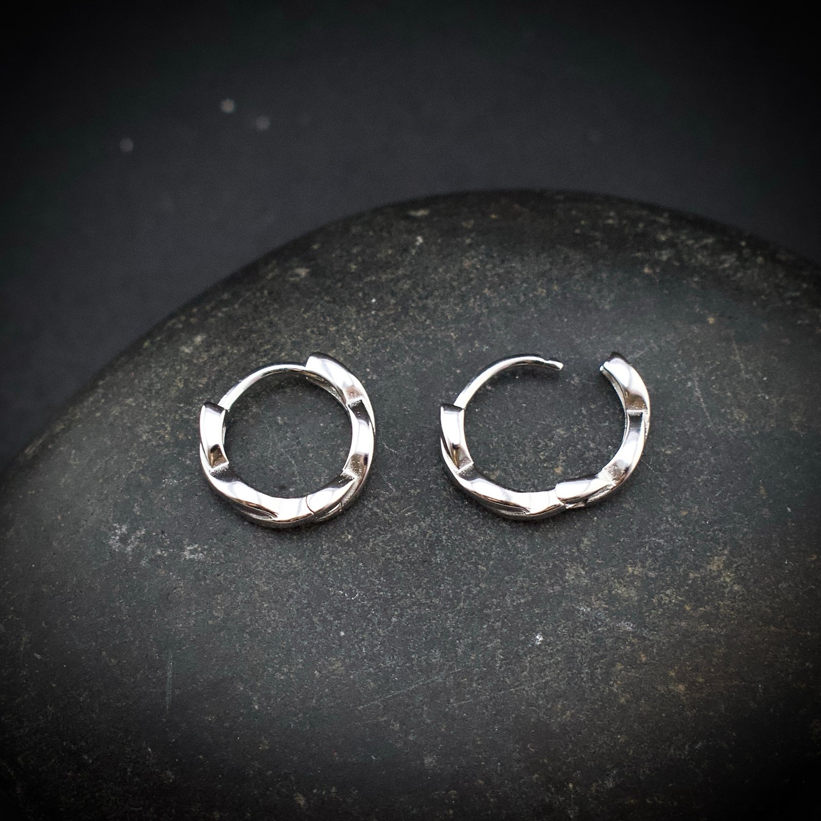 Twisted huggie hoop earring, 925 sterling silver earrings, Unique handmade birthday gift, Wedding jewelry for bride, One of a kind jewelry