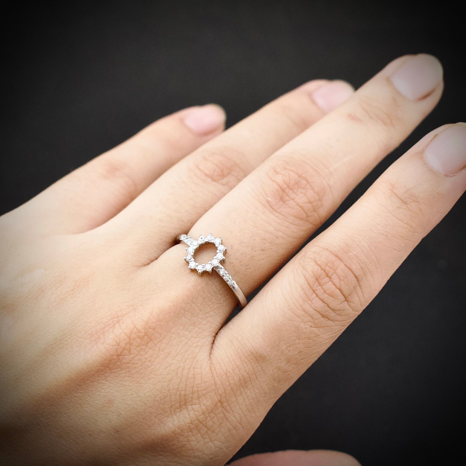 Oval CZ ring, Size 7 US, Cubic zirconia stone and 925 sterling silver ring, Unique handmade birthday gift, Wedding ring for bride