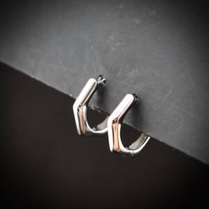 Huggie hoop earring, 925 sterling silver earrings, Unique handmade birthday gift, Wedding jewelry for bride, One of a kind jewelry