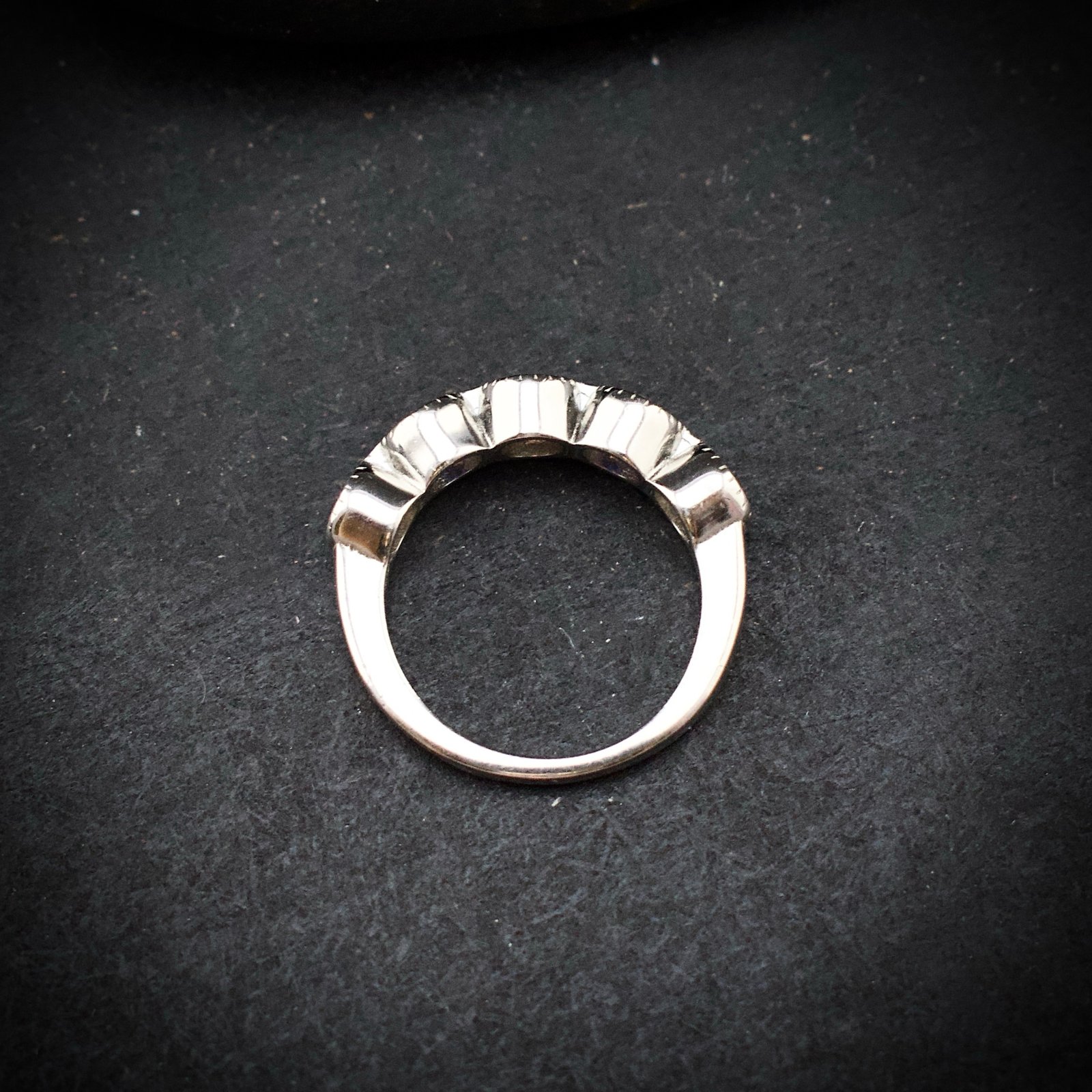 Cubic zirconia ring, size 6 US, Blue and white CZ stone and 925 sterling silver ring, Unique handmade birthday gift, Wedding ring for bride