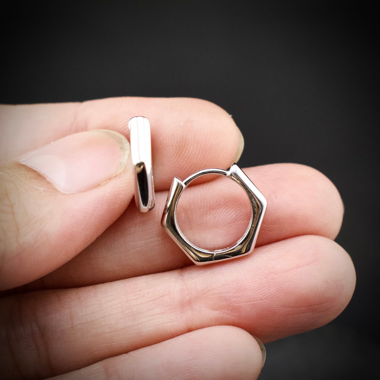 Huggie hoop earring, 925 sterling silver earrings, Unique handmade birthday gift, Wedding jewelry for bride, One of a kind jewelry