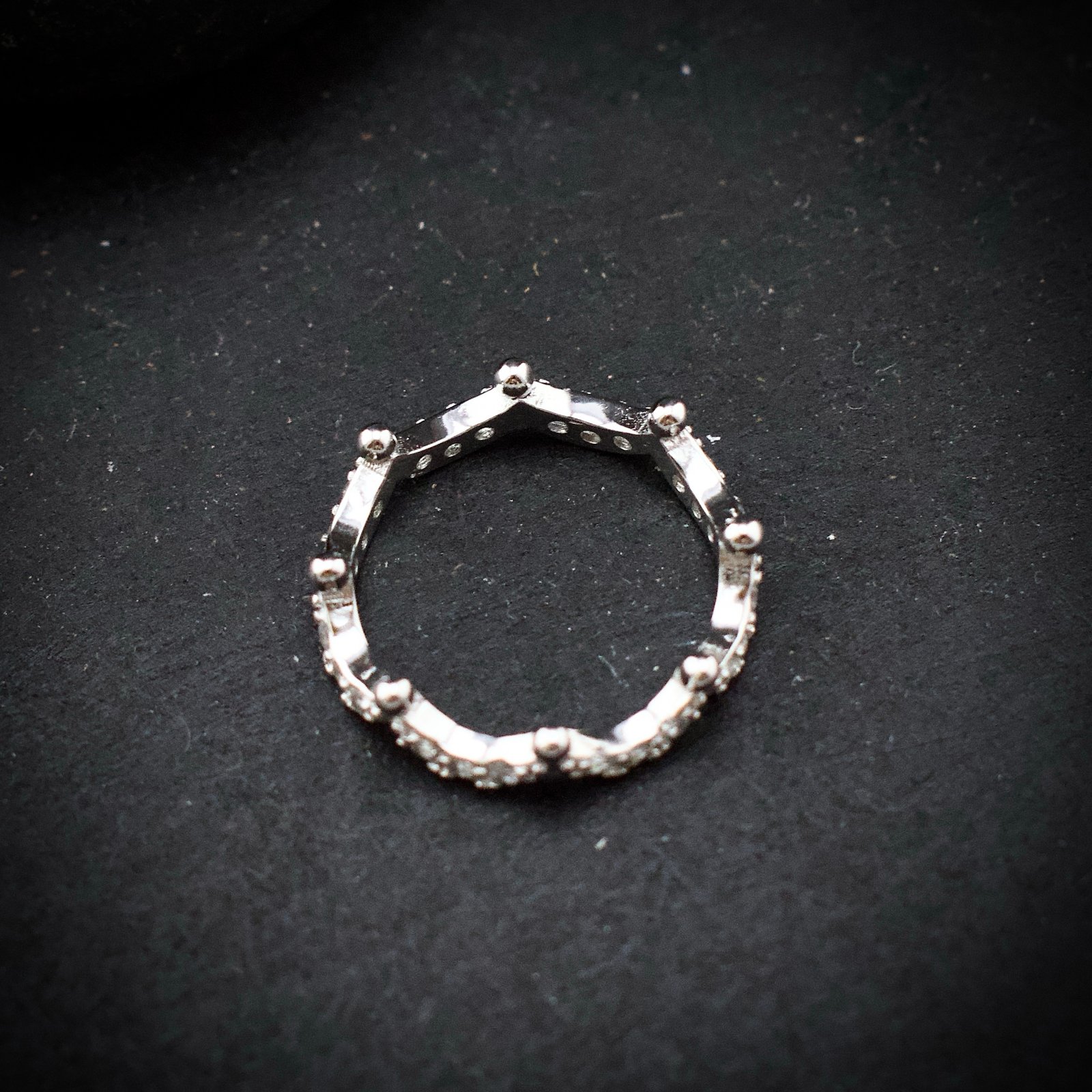 Crown ring band, size 6 US, Cubic zirconia stone and 925 sterling silver ring, Unique handmade birthday gift, Wedding ring for bride