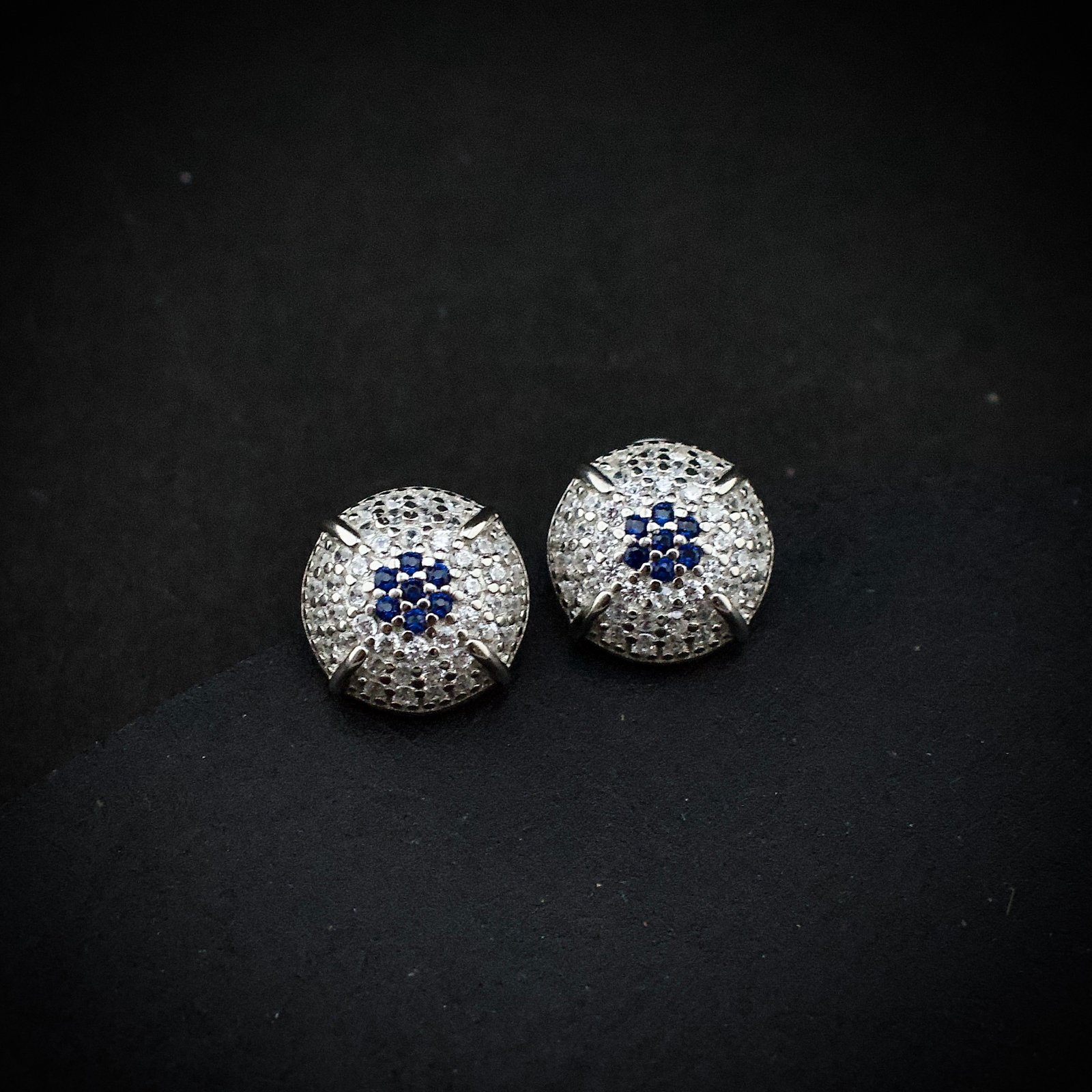 Cubic zirconia pendant earring set, 925 sterling silver and Blue white CZ necklace, Unique birthday gift, Wedding jewelry for bridesmaid