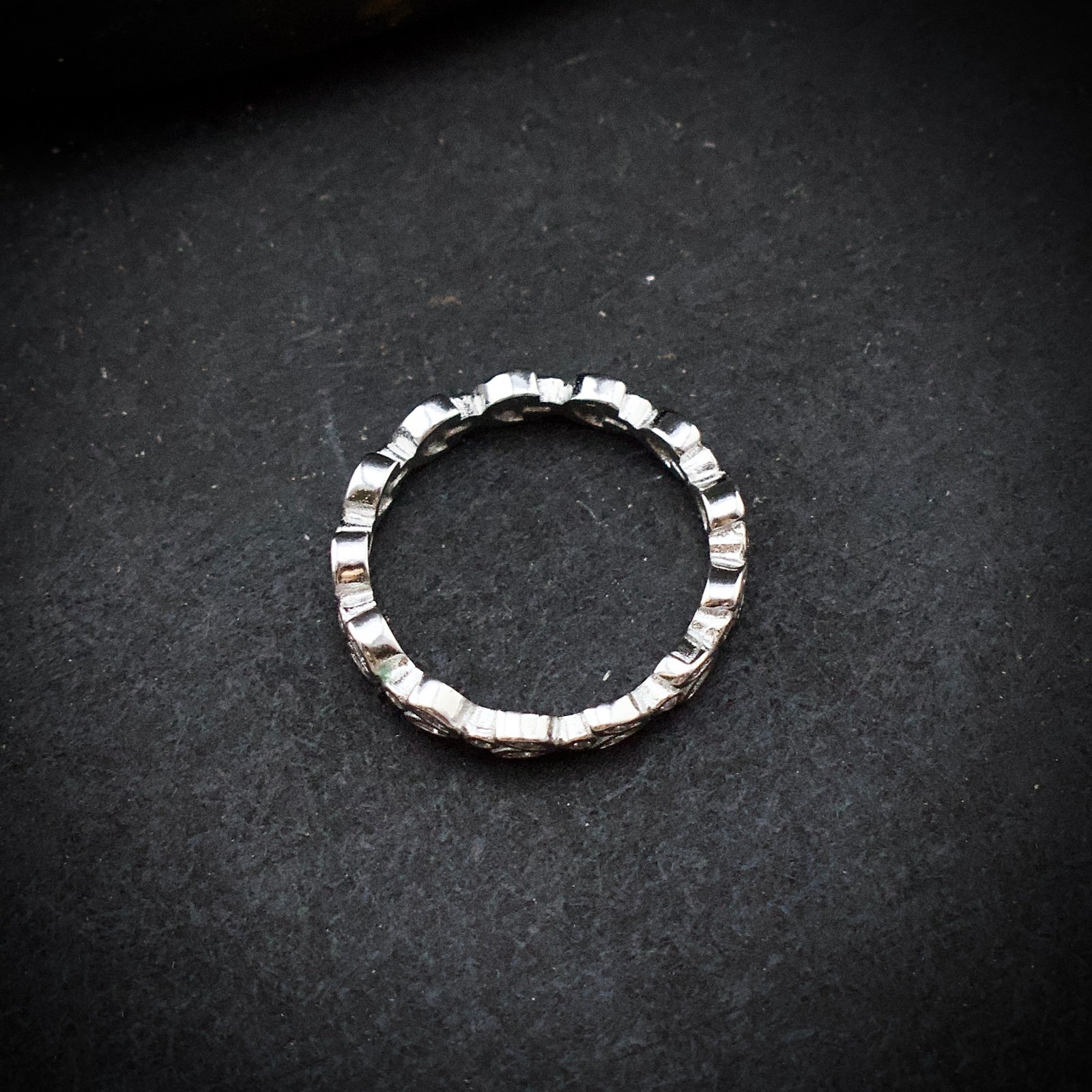 Leaf ring band, size 6 US, Cubic zirconia stone and 925 sterling silver ring, Unique handmade birthday gift, Wedding ring for bride