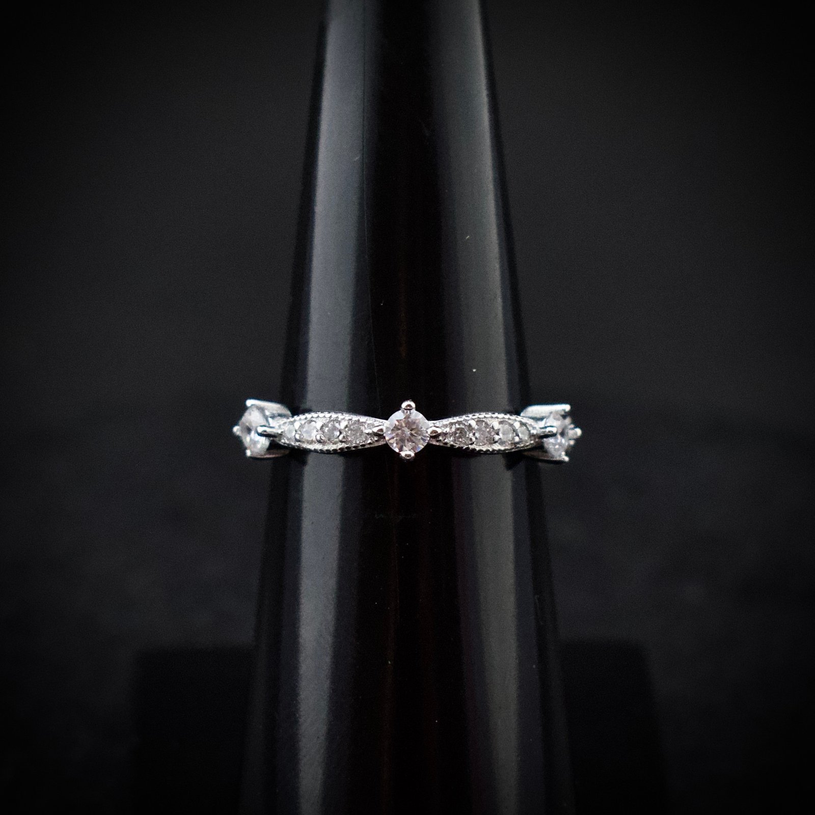 Eternity ring band, size 7 US, Cubic zirconia stone and 925 sterling silver ring, Unique handmade birthday gift, Wedding ring for bride