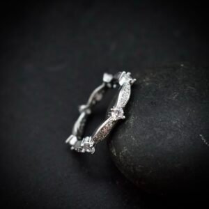 Eternity ring band, size 7 US, Cubic zirconia stone and 925 sterling silver ring, Unique handmade birthday gift, Wedding ring for bride