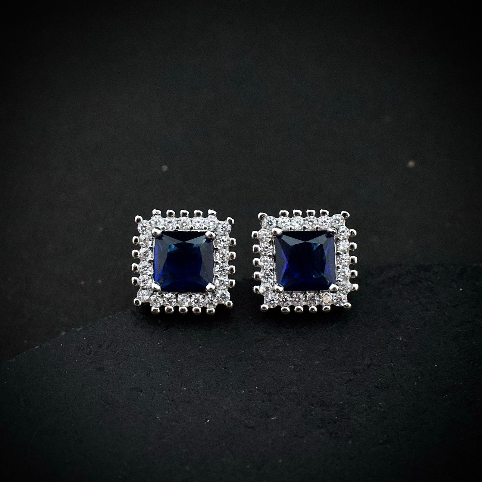 Cubic zirconia pendant earring set, 925 sterling silver and Blue white CZ necklace, Unique birthday gift, Wedding jewelry for bridesmaid