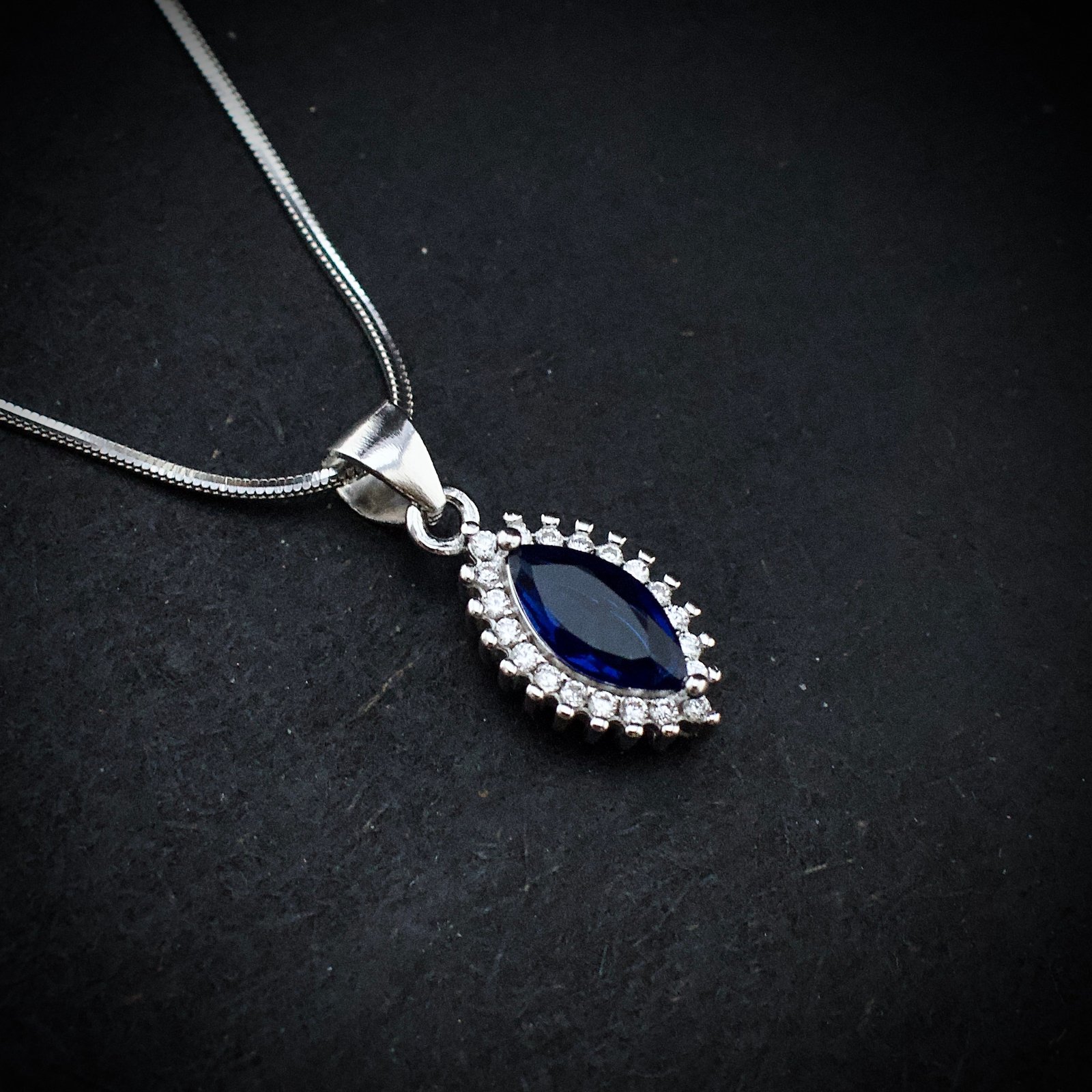 Cubic zirconia pendant earring set, 925 sterling silver and Blue white CZ necklace, Unique birthday gift, Wedding jewelry for bridesmaid