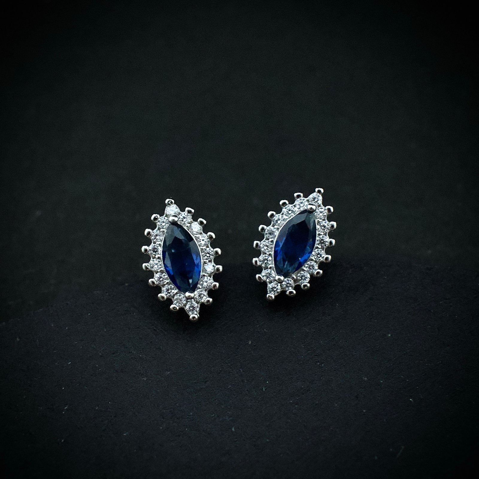 Cubic zirconia pendant earring set, 925 sterling silver and Blue white CZ necklace, Unique birthday gift, Wedding jewelry for bridesmaid