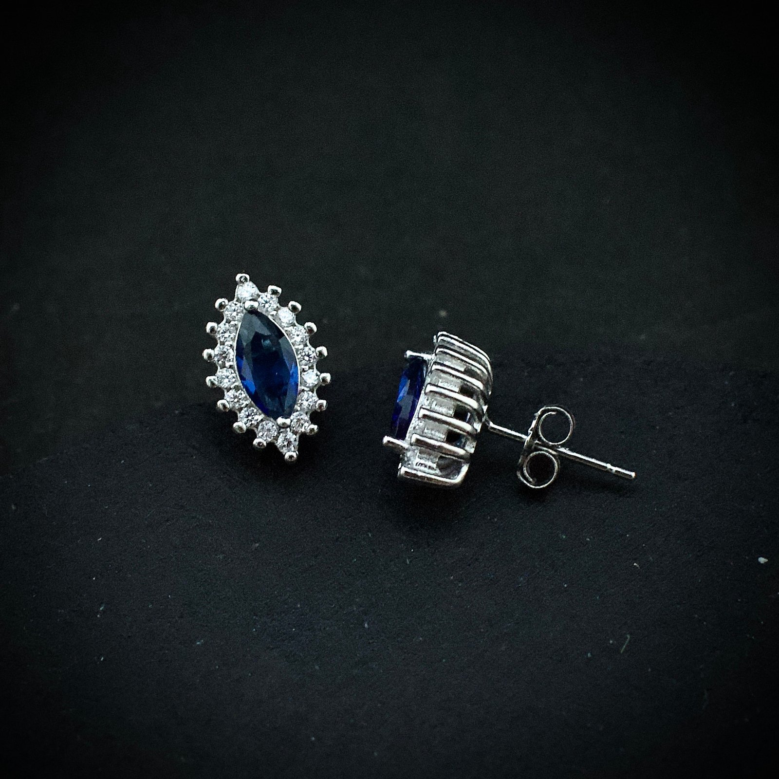Cubic zirconia pendant earring set, 925 sterling silver and Blue white CZ necklace, Unique birthday gift, Wedding jewelry for bridesmaid