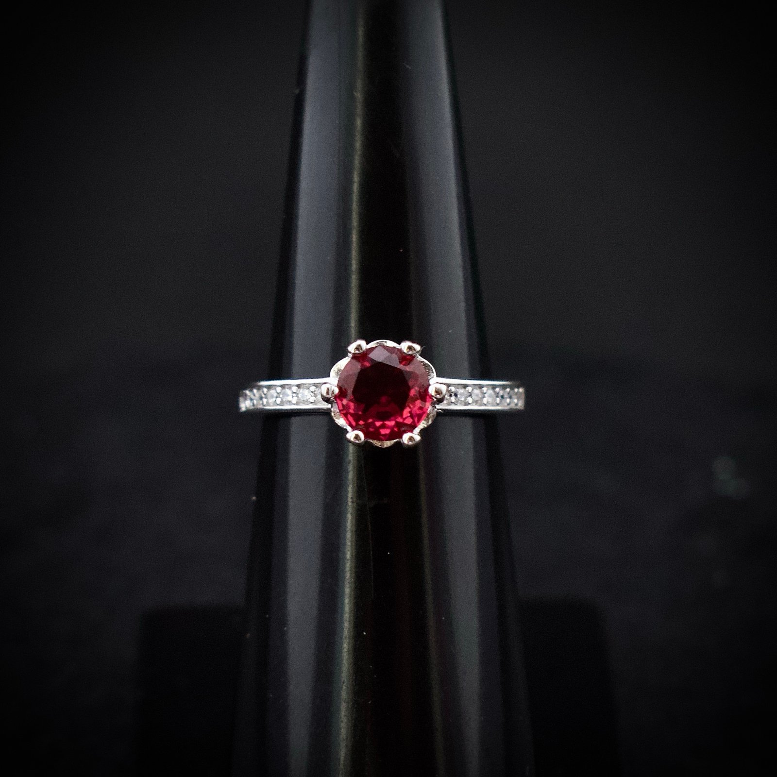 Pink and white cubic zirconia ring, 925 sterling silver ring, Adjustable ring, Unique handmade birthday gift, Wedding ring for bride