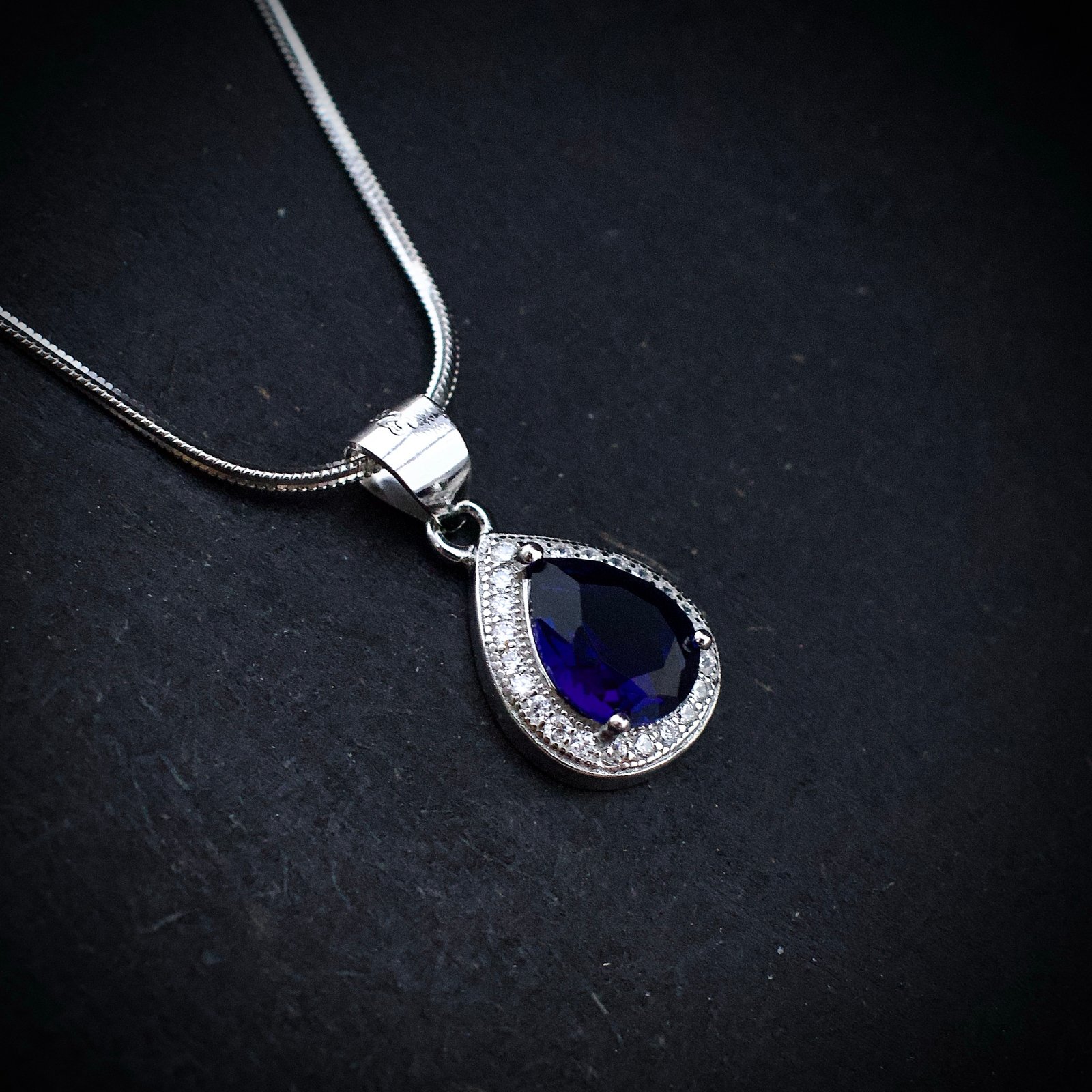 Cubic zirconia pendant earring set, 925 sterling silver and Blue white CZ necklace, Unique birthday gift, Wedding jewelry for bridesmaid