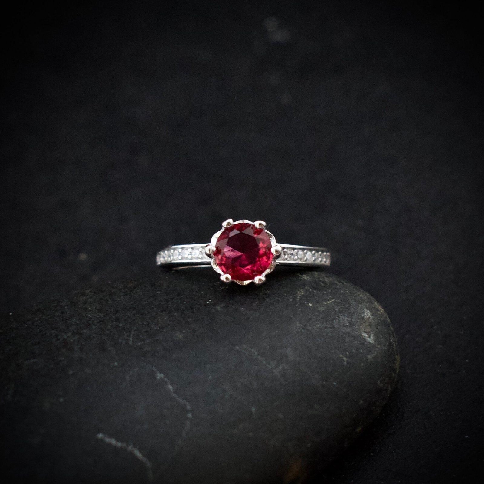 Pink and white cubic zirconia ring, 925 sterling silver ring, Adjustable ring, Unique handmade birthday gift, Wedding ring for bride