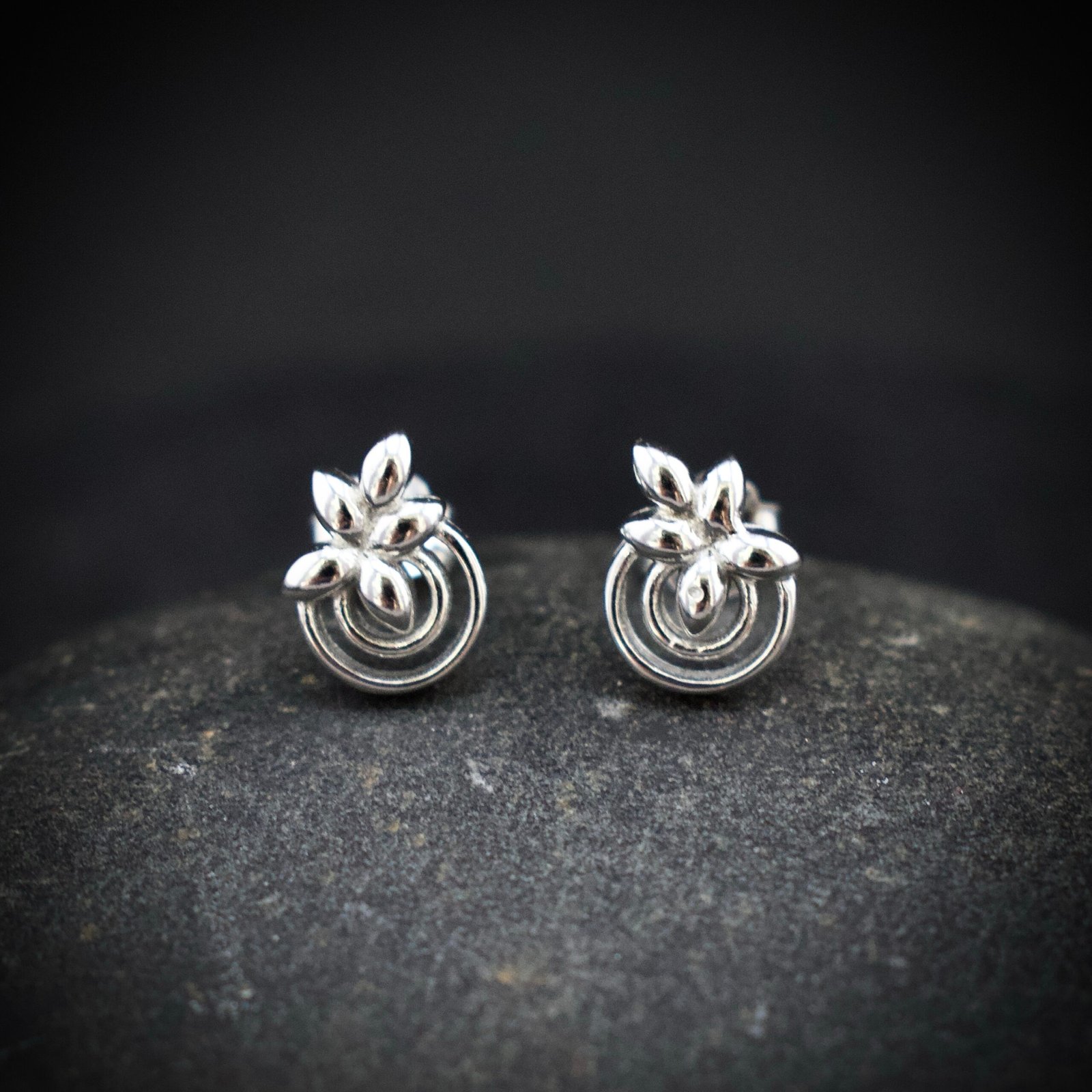 Leaf stud earring, 925 sterling silver earrings, Unique handmade birthday gift, Wedding jewelry for bride, One of a kind artisan jewelry