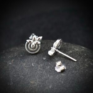 Leaf stud earring, 925 sterling silver earrings, Unique handmade birthday gift, Wedding jewelry for bride, One of a kind artisan jewelry