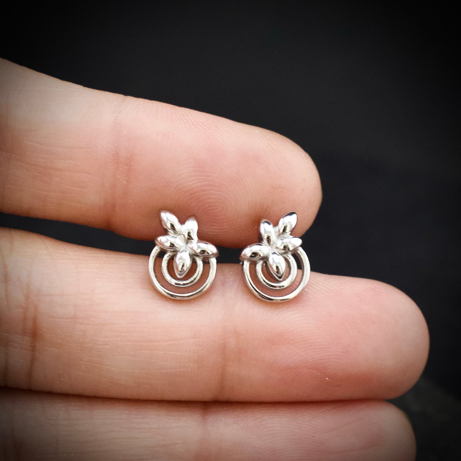 Leaf stud earring, 925 sterling silver earrings, Unique handmade birthday gift, Wedding jewelry for bride, One of a kind artisan jewelry