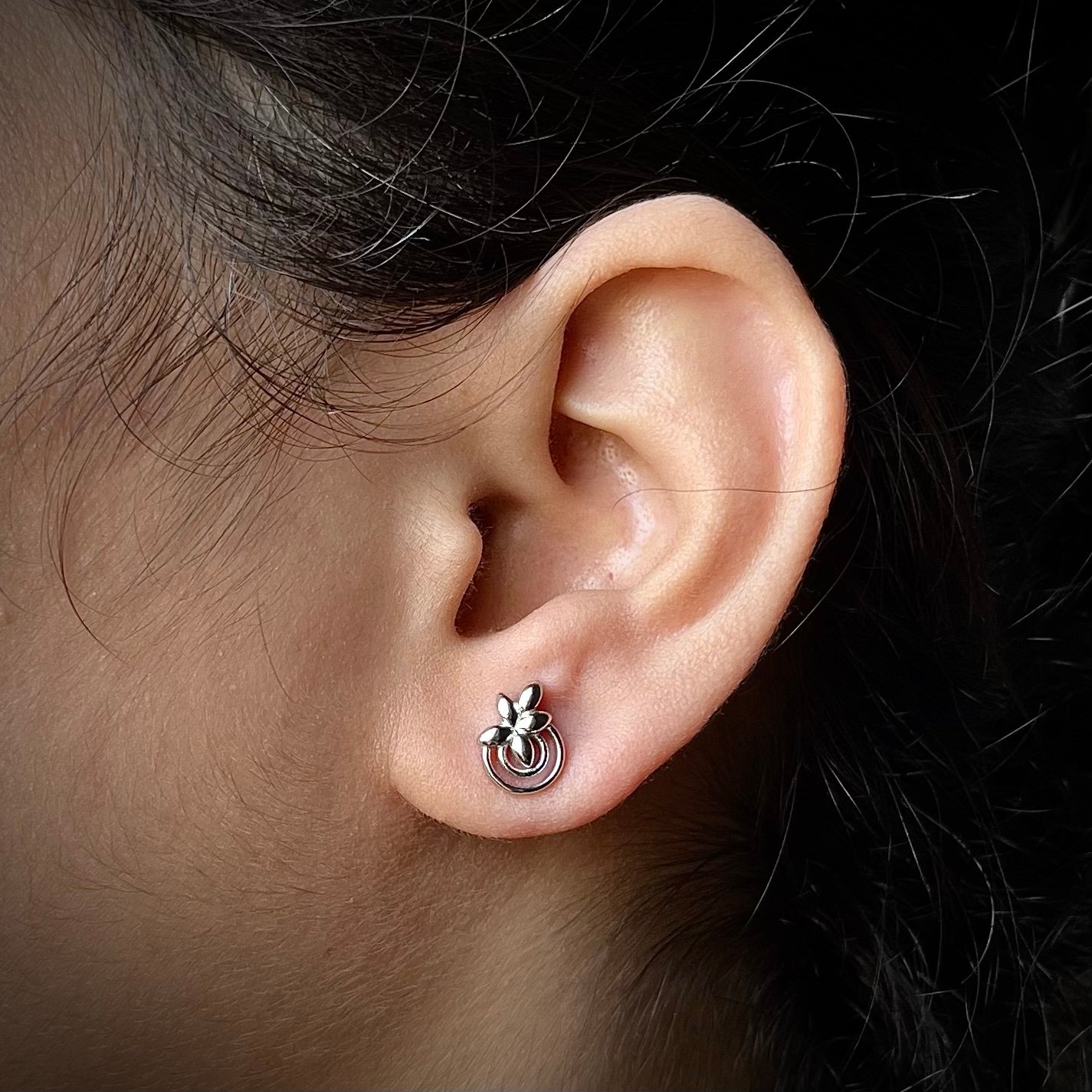 Leaf stud earring, 925 sterling silver earrings, Unique handmade birthday gift, Wedding jewelry for bride, One of a kind artisan jewelry