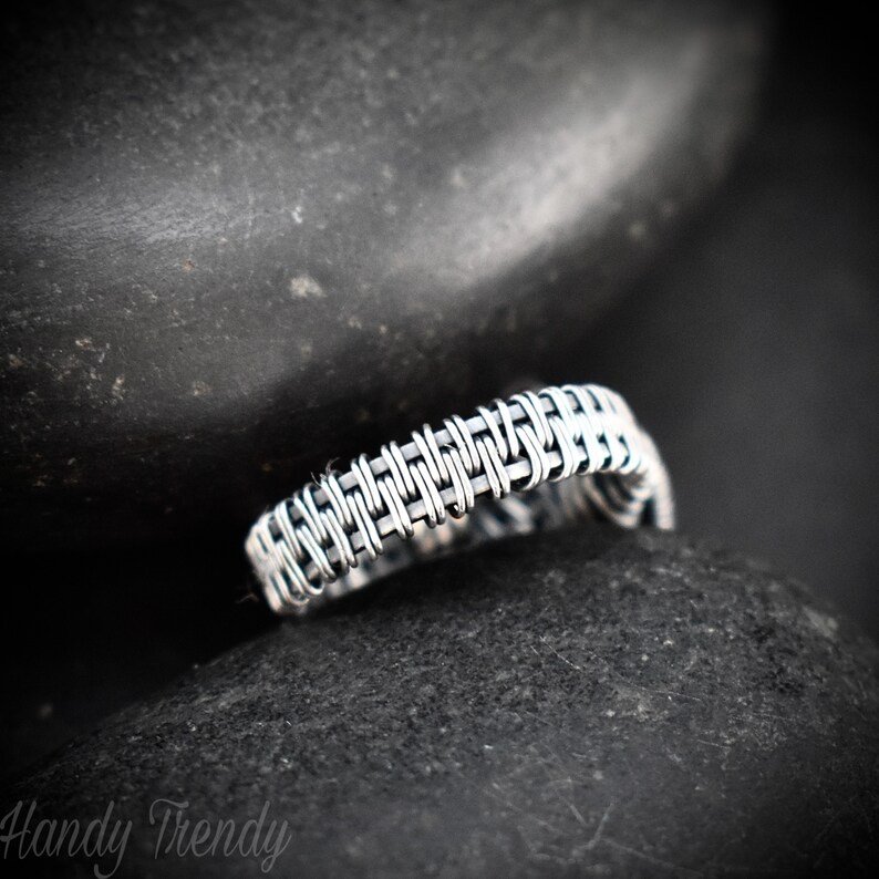 Amethyst ring, Size 7 1/2 US, 925 Sterling Silver wire wrapped jewelry, Unique handmade Birthday gift, Artisan jewelry, One of a kind pieces