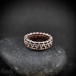 Handmade Copper Wire Wrapped Ring Band – Size 5.5