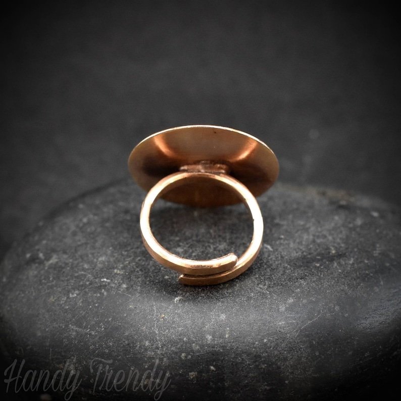 Dome ring, Adjustable Copper ring, Unique handmade birthday gift, artisan boho jewelry, Statement piece, Boho style