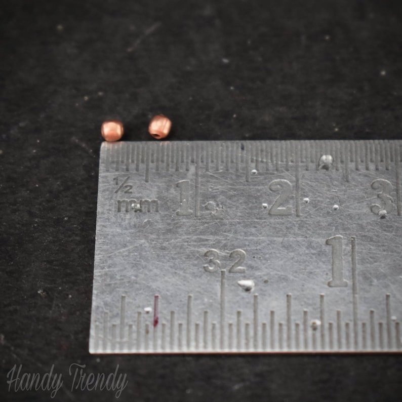 3mm Pure copper beads, 30 gram bead, 20 gauge hole size, Copper jewelry finding, No plating, Raw copper, Can be Oxidize from liver of sulfur