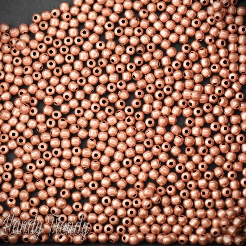 2mm Pure copper beads, 30 gram bead, 22 gauge hole size, Copper jewelry finding, No plating, Raw copper, Can be Oxidize from liver of sulfur