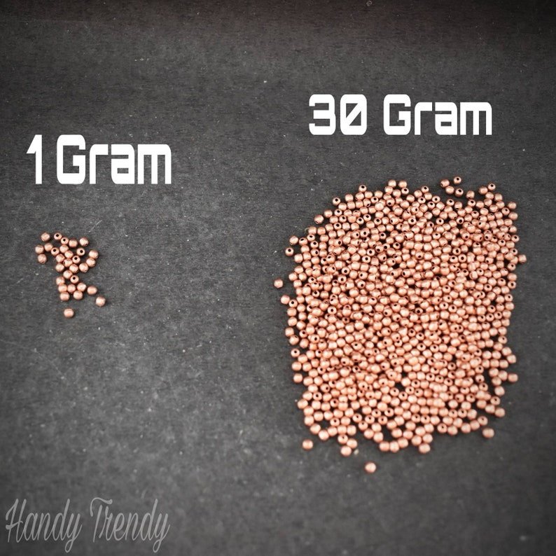 2mm Pure copper beads, 30 gram bead, 22 gauge hole size, Copper jewelry finding, No plating, Raw copper, Can be Oxidize from liver of sulfur