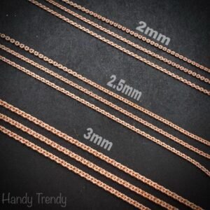 5 meter pure copper chain, 2mm 2.5mm 3mm size, Soldered link, Snake design, Jewelry finding, 16 feet full length, No plating, Raw copper