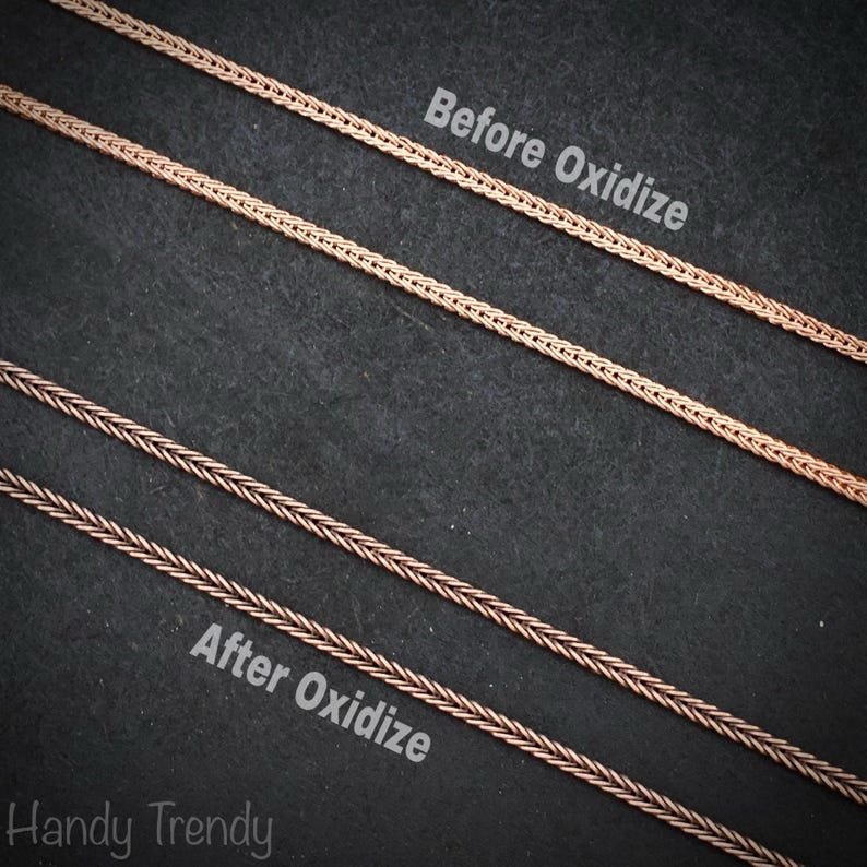 5 meter pure copper chain, 2mm size, Soldered link, Foxtail chain design, Jewelry finding, 16 feet full length, No plating, Raw copper