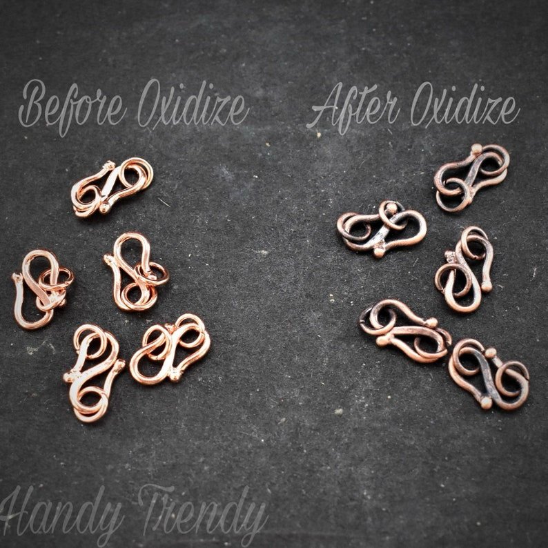 Pure copper clasp with jump ring and ball end, 25 pieces, One side solder, 13mm clasp and 5 mm jump ring, Raw material, Handmade S lock