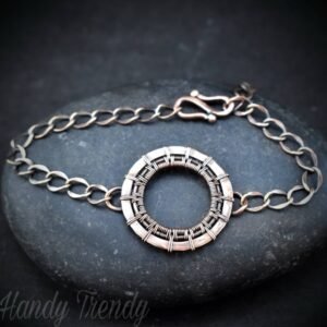 Endless wheel bracelet, Copper Wire wrapped jewelry, Unisex bracelet, Unique handmade birthday gift, One of a kind artisan piece, Adjustable