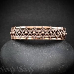 Copper cuff bracelet, Size 7 inch, Wire wrapped jewelry, Unisex bracelet, Unique handmade bracelet,