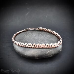 Copper chain bracelet, Size 8.5 inch, Unisex bracelet, Unique handmade birthday gift for men, One of a kind jewelry, Statement jewelry