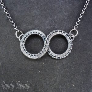 Infinity necklace, 925 sterling silver wire wrap handmade necklace, Dainty wedding jewelry for bride, Unique handmade gift