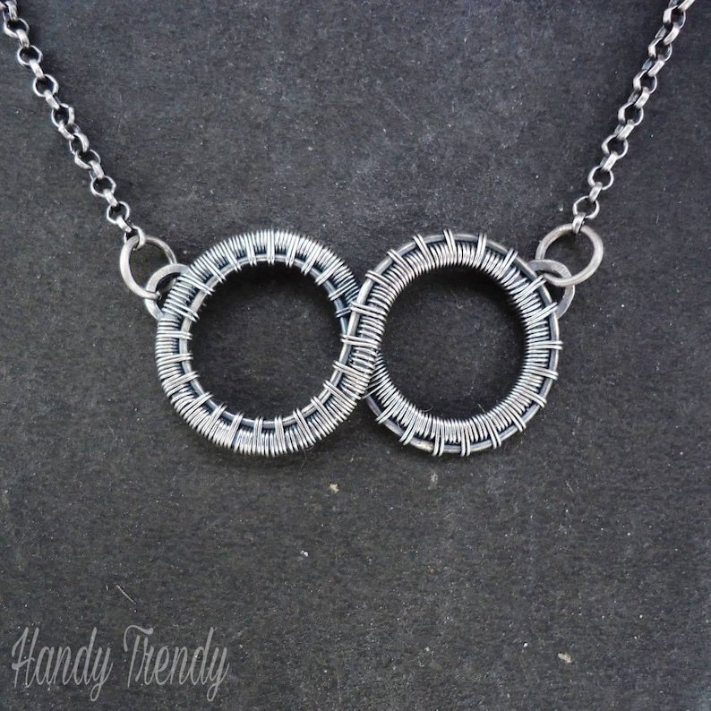 Infinity necklace, 925 sterling silver wire wrap handmade necklace, Dainty wedding jewelry for bride, Unique handmade gift