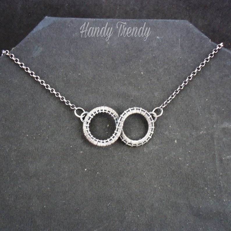 Infinity necklace, 925 sterling silver wire wrap handmade necklace, Dainty wedding jewelry for bride, Unique handmade gift